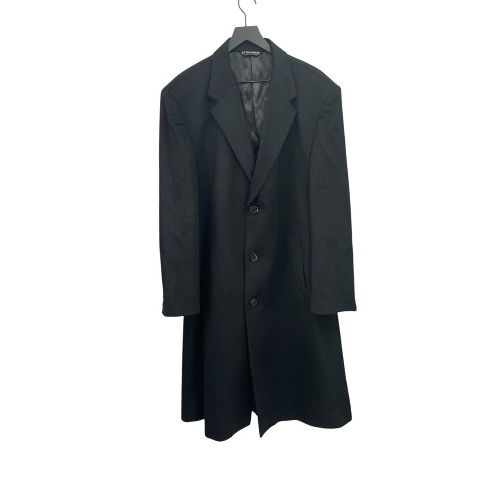F.R. Triplet & Co Cashmere Overcoat Coat Black Size 46R
